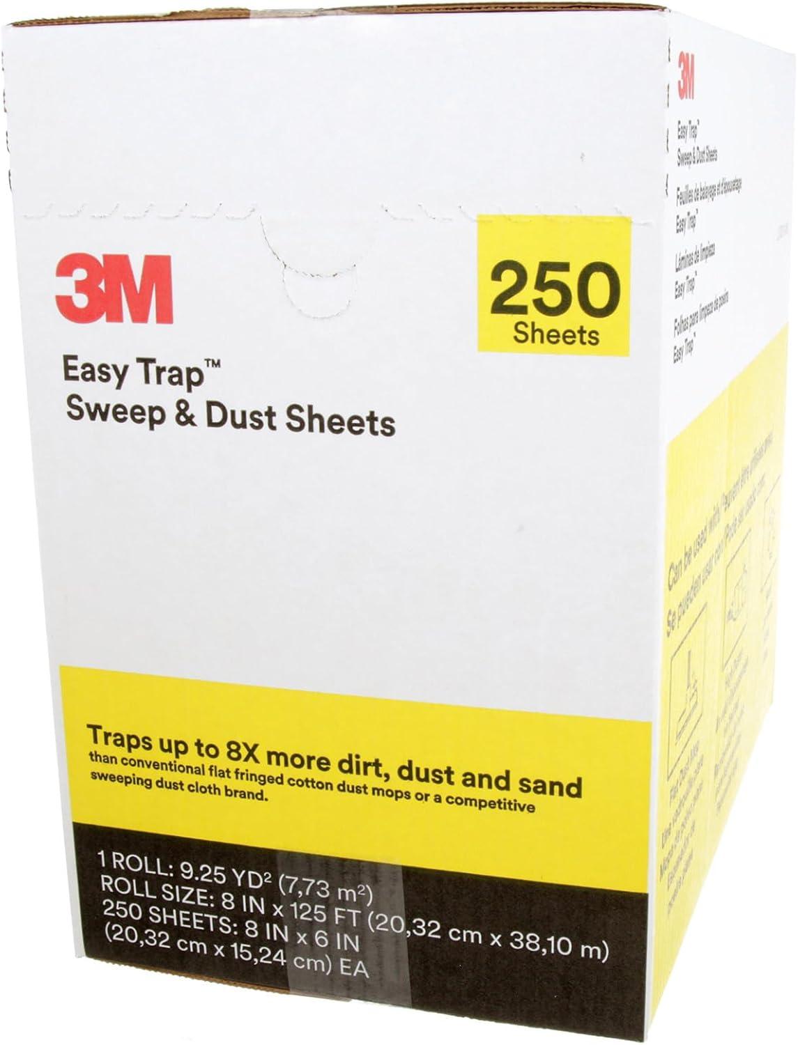 3M Easy Trap Disposable Sweep and Dust Sheets Roll, 250 Sheets