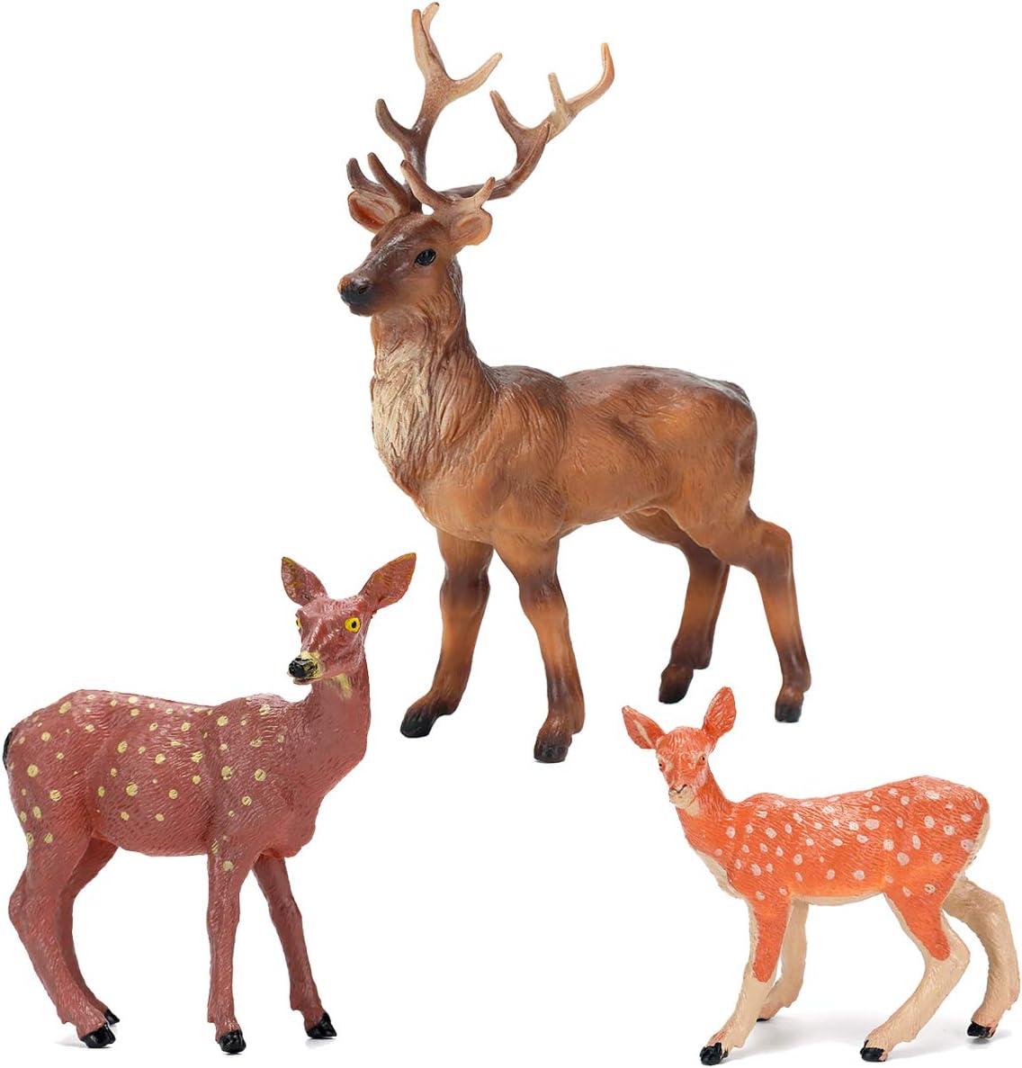 Forest Animals Figurines Toys, 10PCS Realistic Plastic Wild Woodland Animals Figures Playset, Cake Toppers Birthday Gift for Kids Children Toddlers