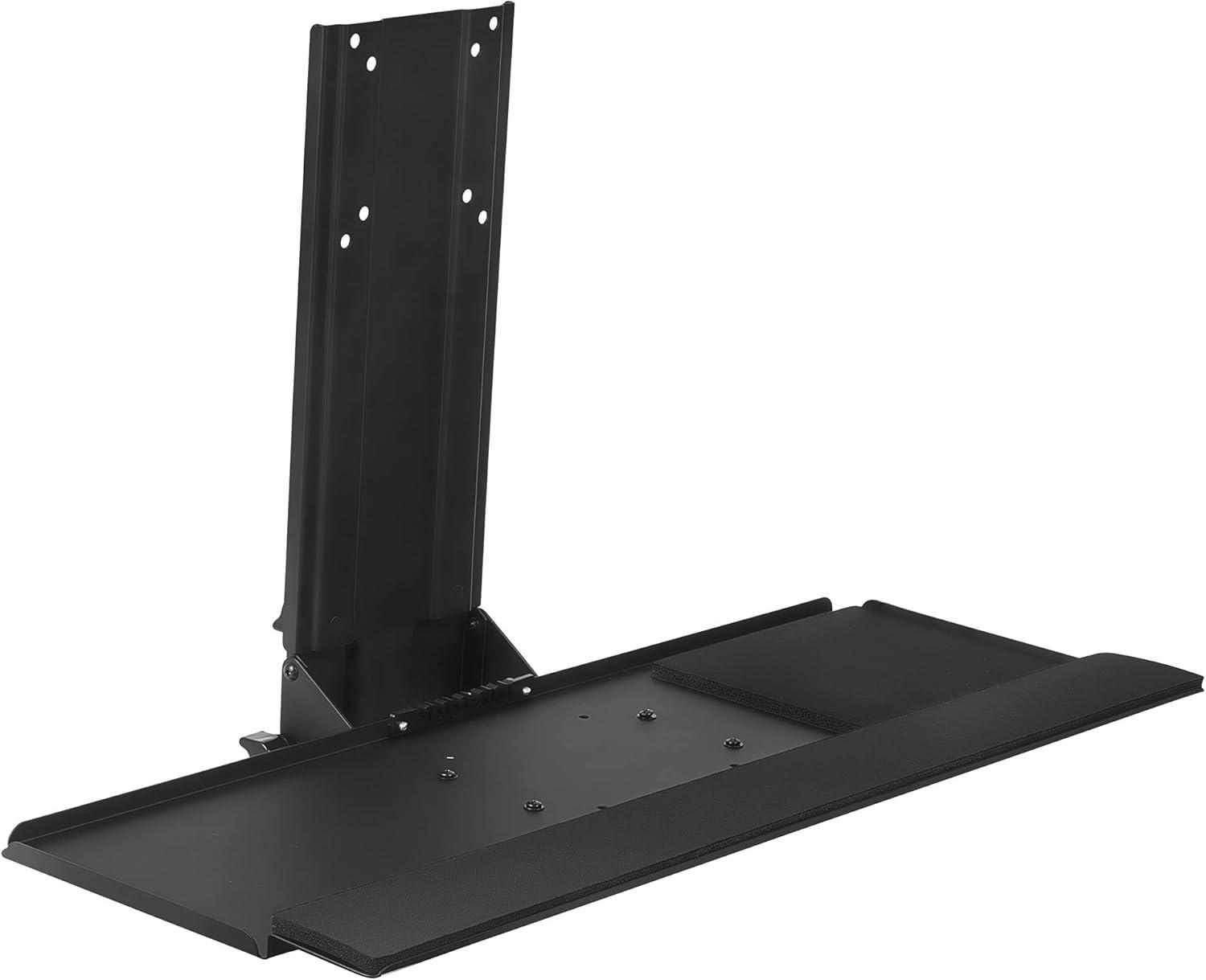 Mount-It! Monitor and Keyboard Wall Mount, Height Adjustable Standing VESA Keyboard Tray, 25 Inch Wide Platform with Mouse Pad