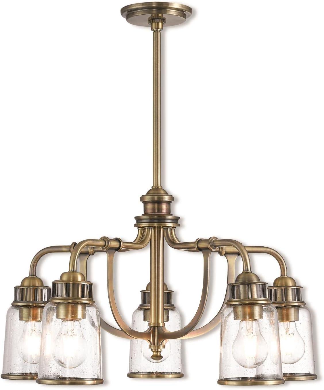 Livex Lighting Lawrenceville 5 - Light Chandelier in  Antique Brass