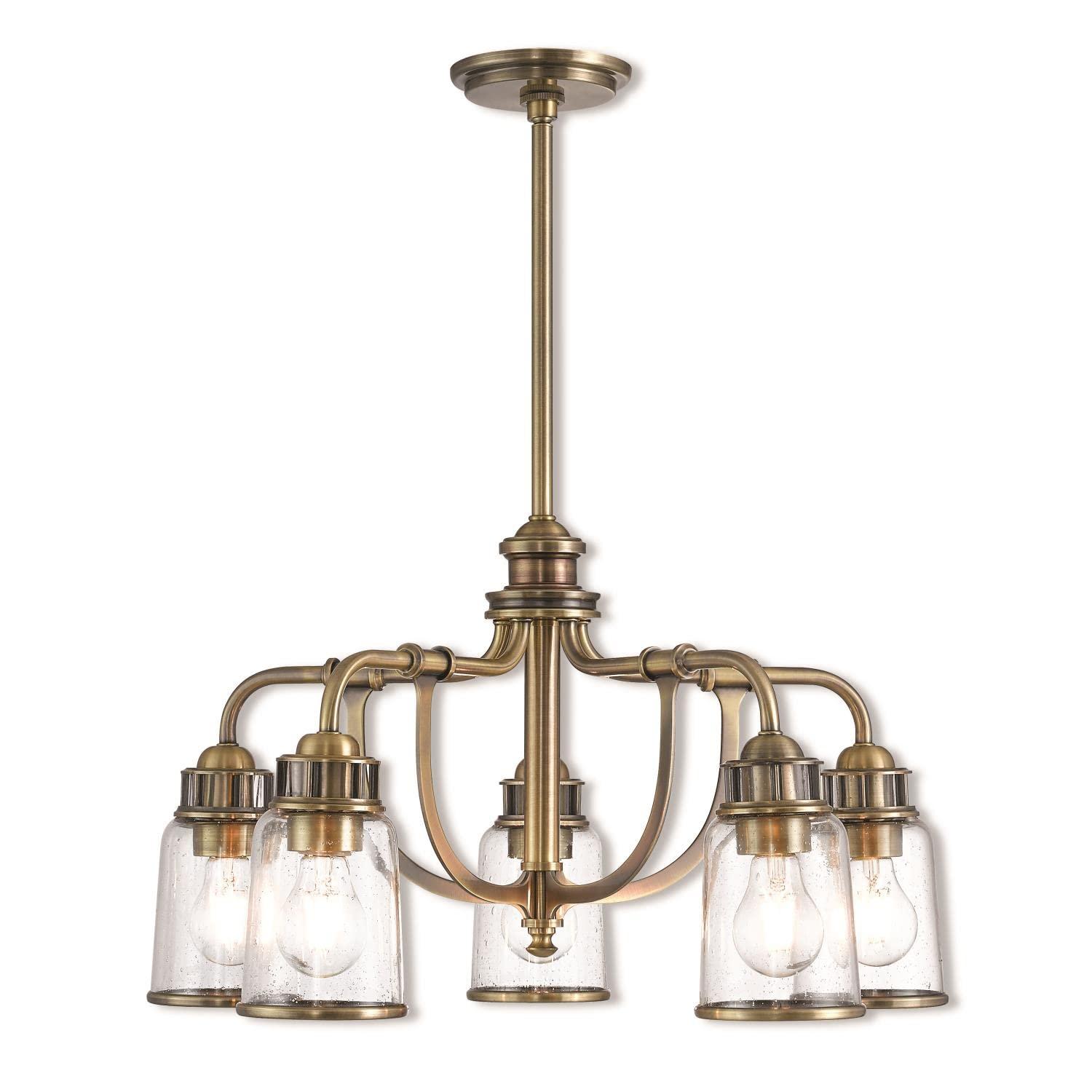 Livex Lighting Lawrenceville 5 - Light Chandelier in  Antique Brass