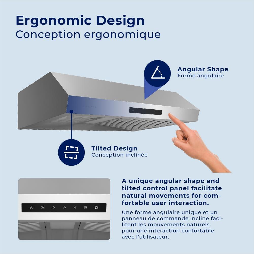 30" UC-PS60 860 CFM Ducted Under Cabinet Range Hood with Baffle Filters LED In Stainless Steel