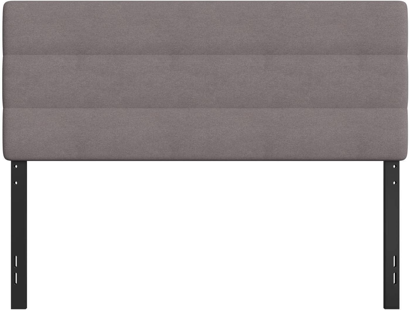 Flash Furniture Paxton Queen Channel Stitched Fabric Upholstered Headboard, Adjustable Height from  44.5" to 57.25" - Gray