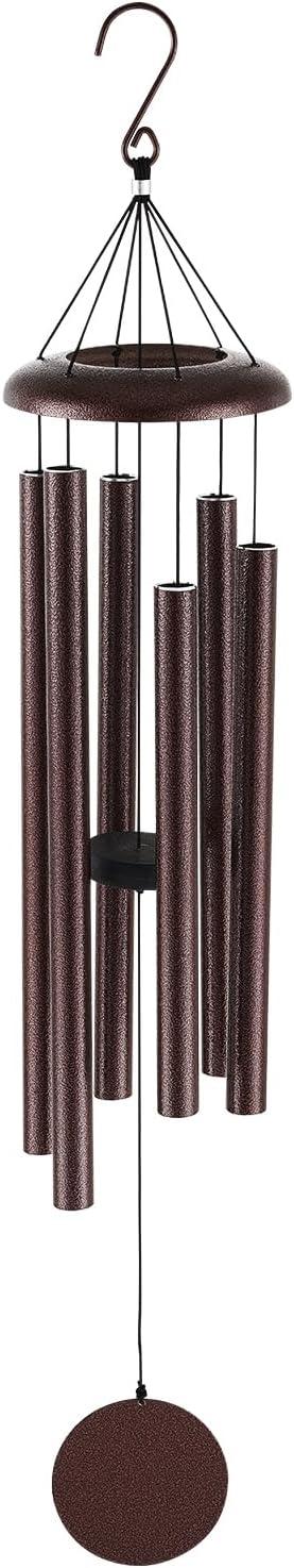 45" Bronze Deep Tone Memorial Wind Chimes with 6 Aluminum Tubes