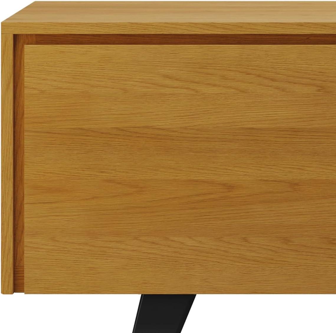 Simpli Home Lowry 63"W Solid Wood Modern Industrial TV Stand for TVs up to 70" with Storage