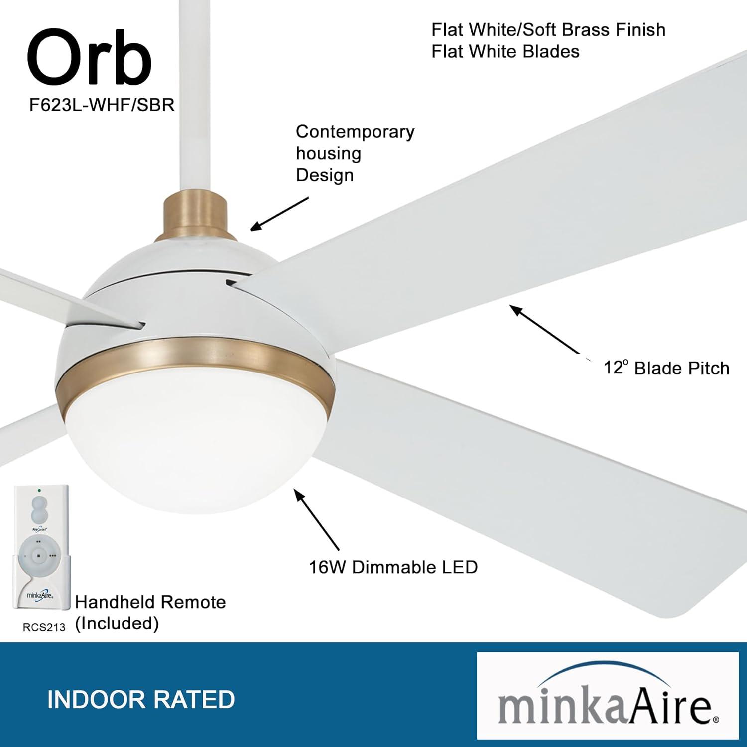 Minka Aire 54" 4 - Blade LED Standard Ceiling Fan with Remote Control and Light Kit Included