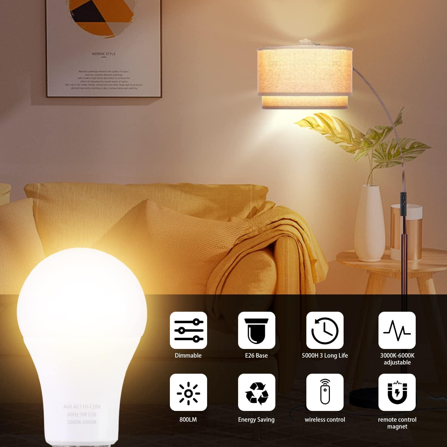 Dimmable A19 LED Light Bulb with Remote Control