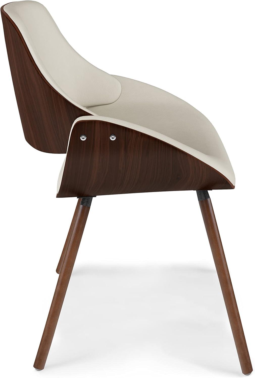 Simpli Home Malden Upholstered Dining Chair with Ergonomic Solid Wood Frame and Mid-Century Modern Style