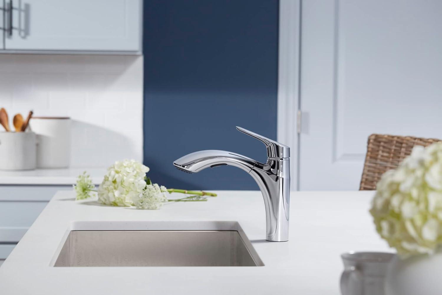 Rival Single-Handle Pull-Out Kitchen Sink Faucet With Two-Function Sprayhead