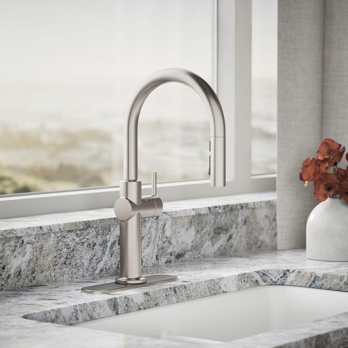 Crue Touchless Pull-Down Kitchen Sink Faucet with Three-Function Sprayhead