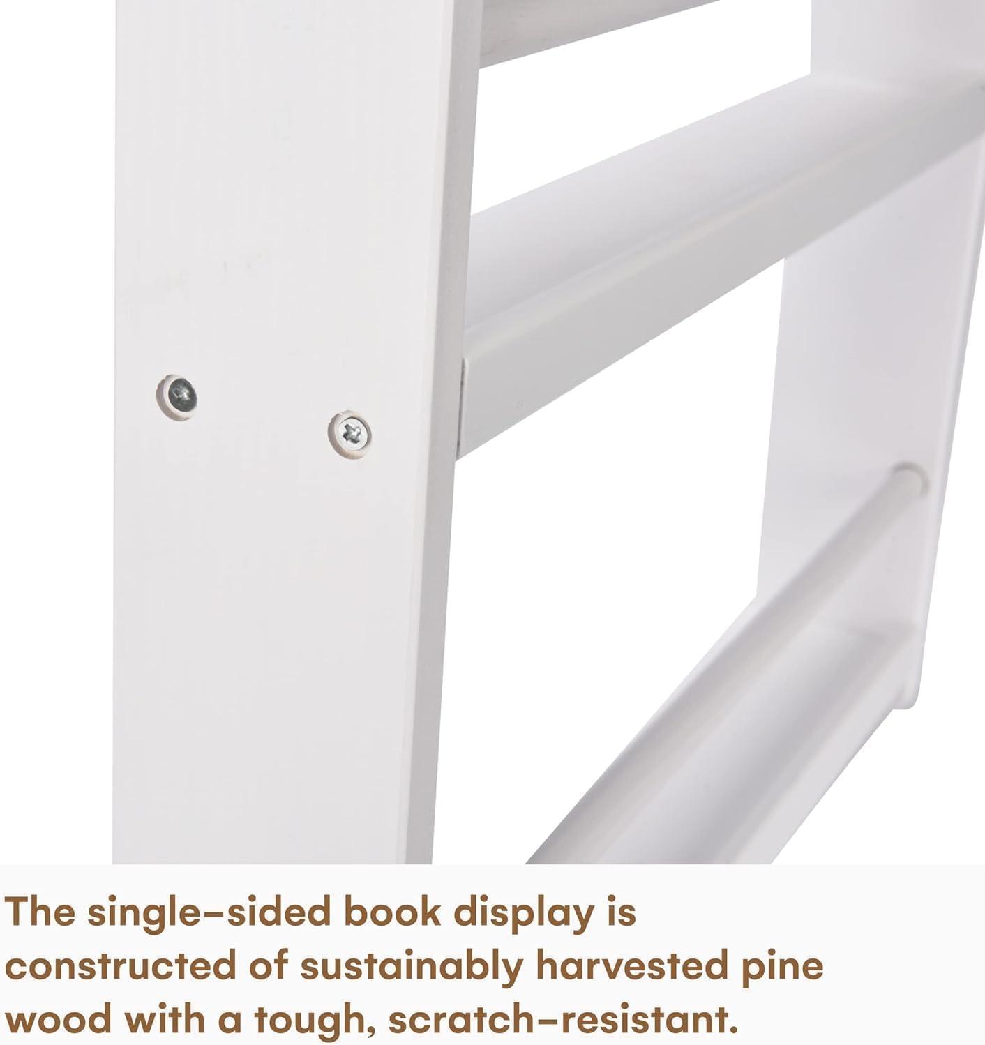 CHILDLIKE BEHAVIOR Bookshelf Organizer for Kids - White 3 Tier