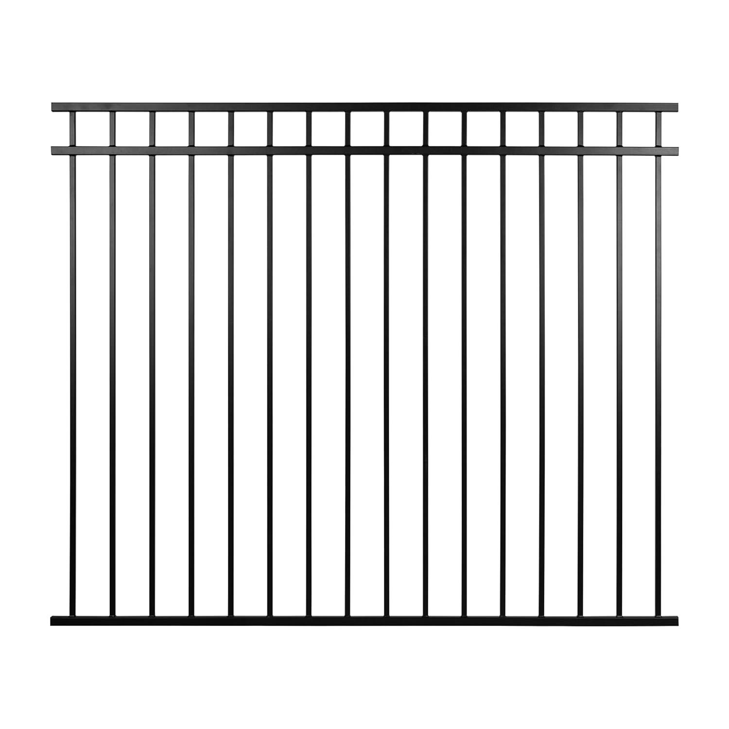 Nuvo Iron 5-ft H x 6-ft W Textured black finish Galvanized steel Containment Gate Spaced picket Fence panel