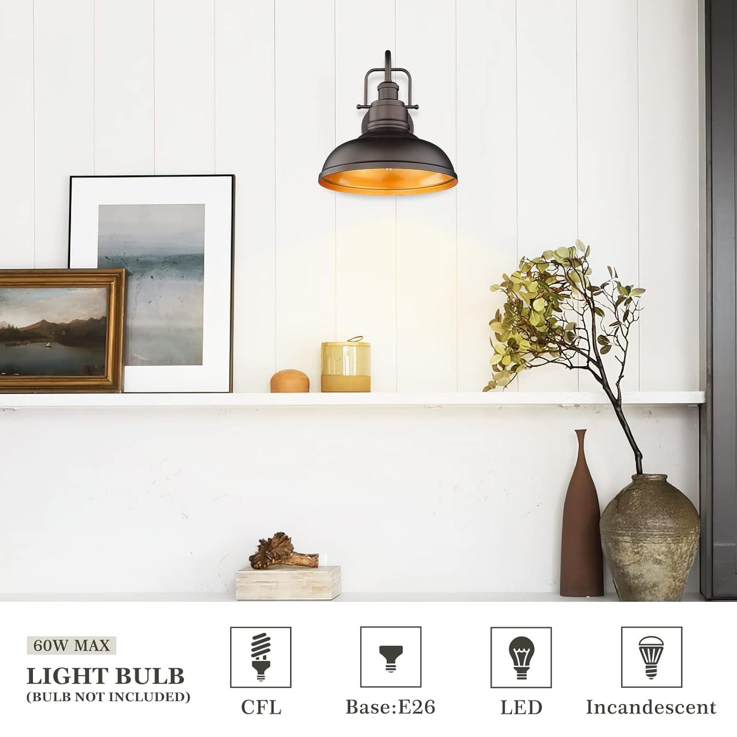 2 Lights Indoor Outdoor Gooseneck Barn Lights