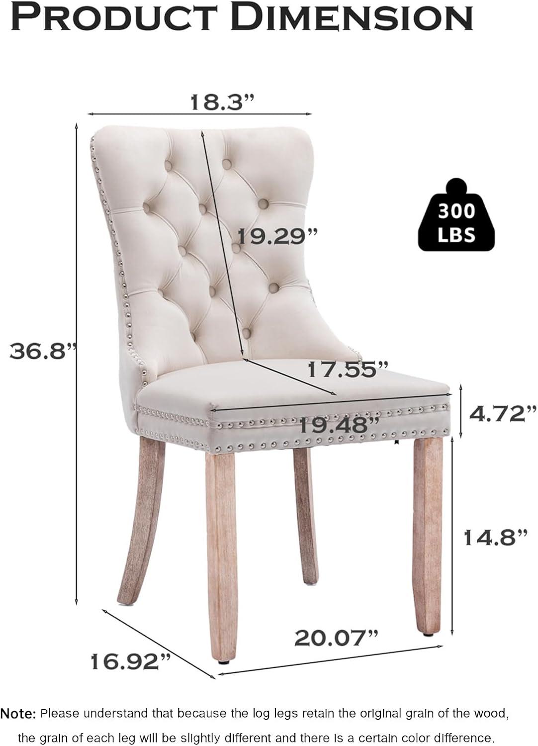 Rosdorf Park High-end Tufted Velvet Upholstered Nailhead Dining Chair