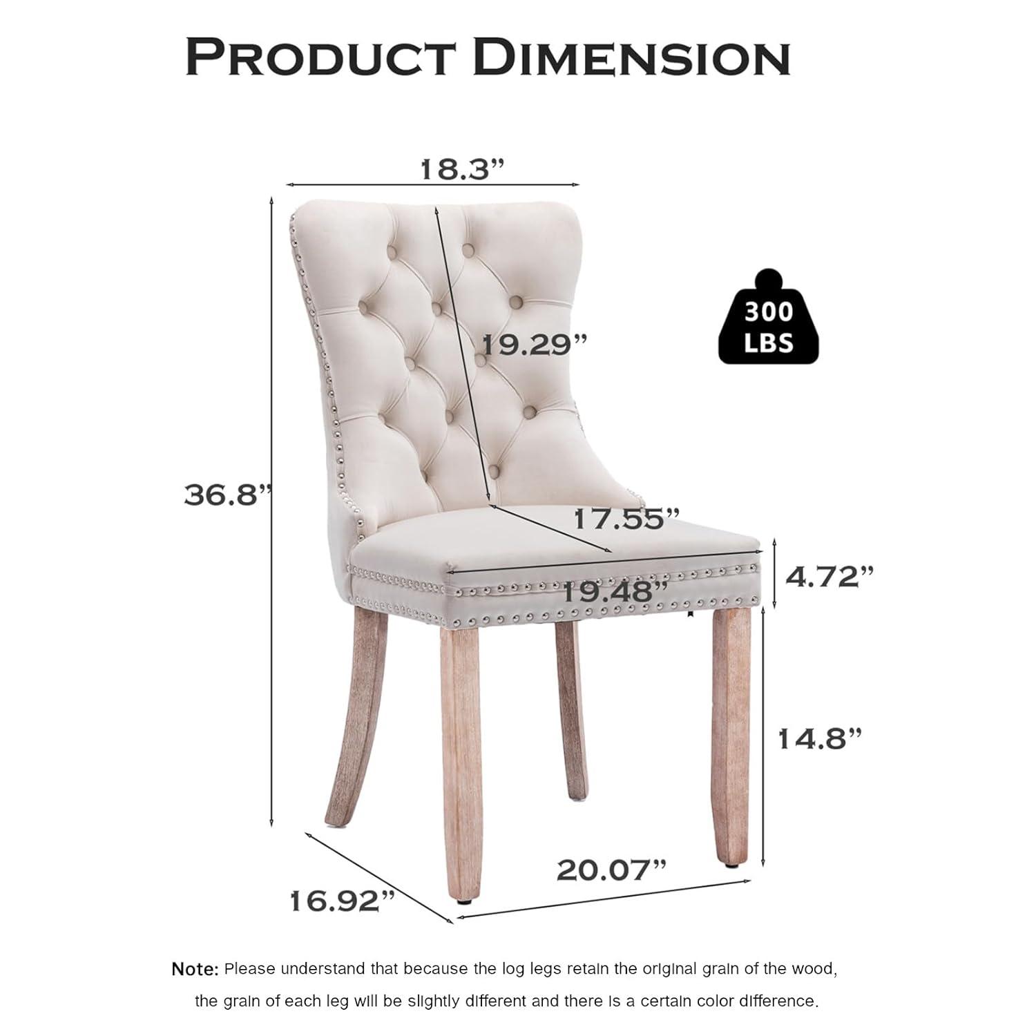 Rosdorf Park High-end Tufted Velvet Upholstered Nailhead Dining Chair