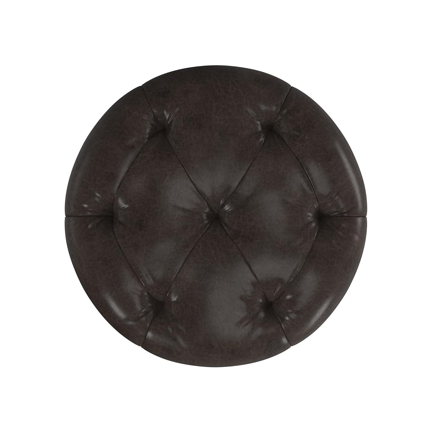 Hillsdale Krauss Backless Swivel Bar Height Stool, Dark Brown