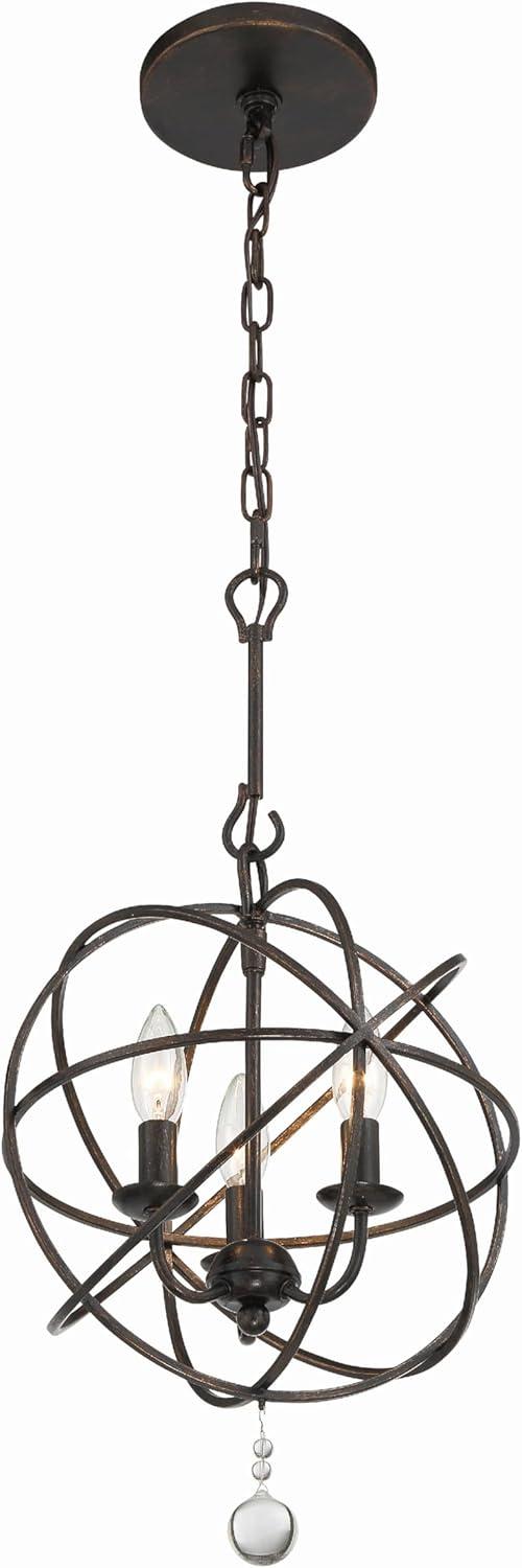 Crystorama Lighting - Three Light Mini Chandelier - Mini Chandelier - Solaris -