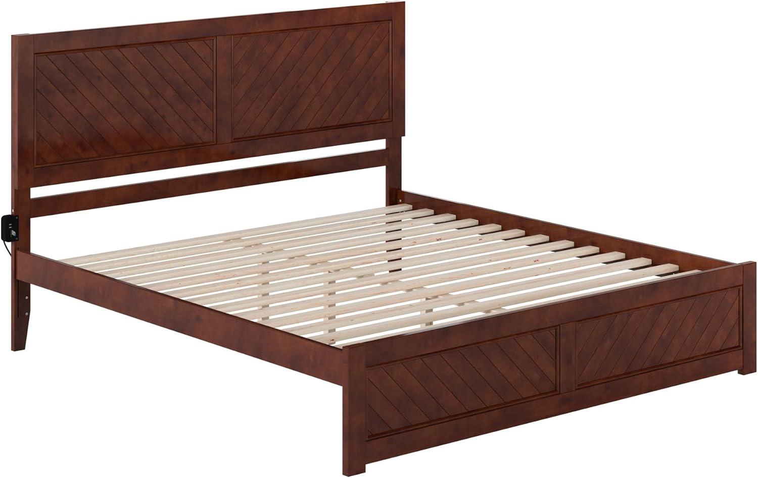 AFI Canyon Walnut Solid Wood Platform Bed with Matching Footboard, King