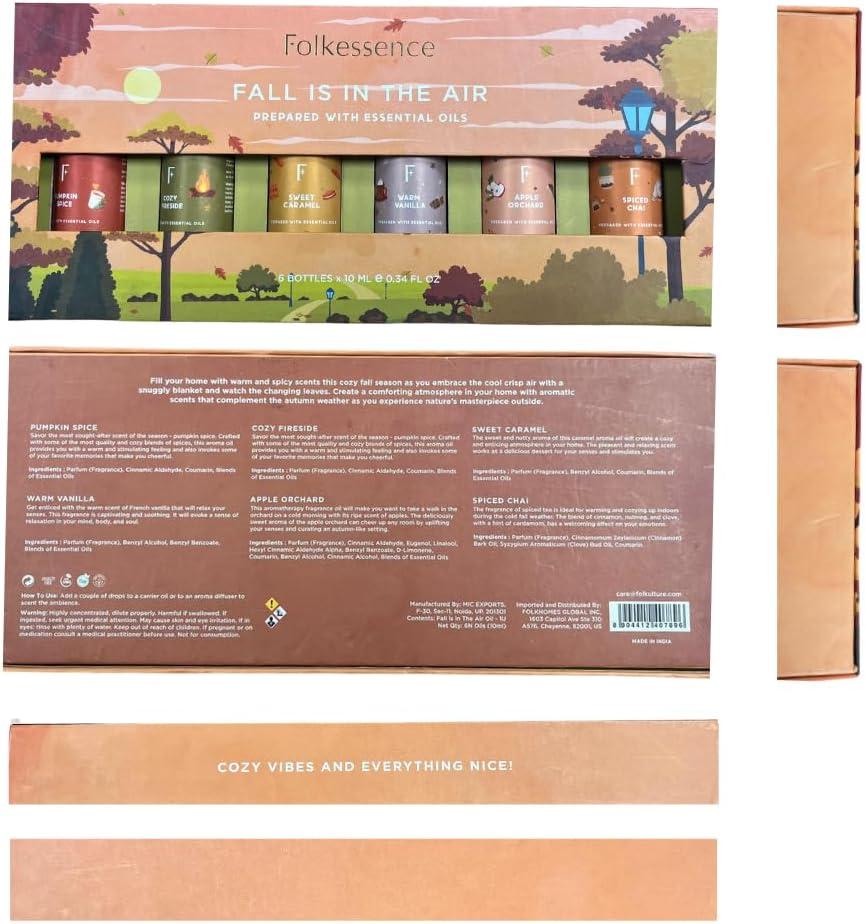 Folkulture Essential Oil Set | Essential Oils for Diffusers for Home - Set of 6 Diffuser Oils Scents for Home, Oil Diffuser Essential Oils Organic, Fragrance Oils - White Sage, Balsam Cedarwood