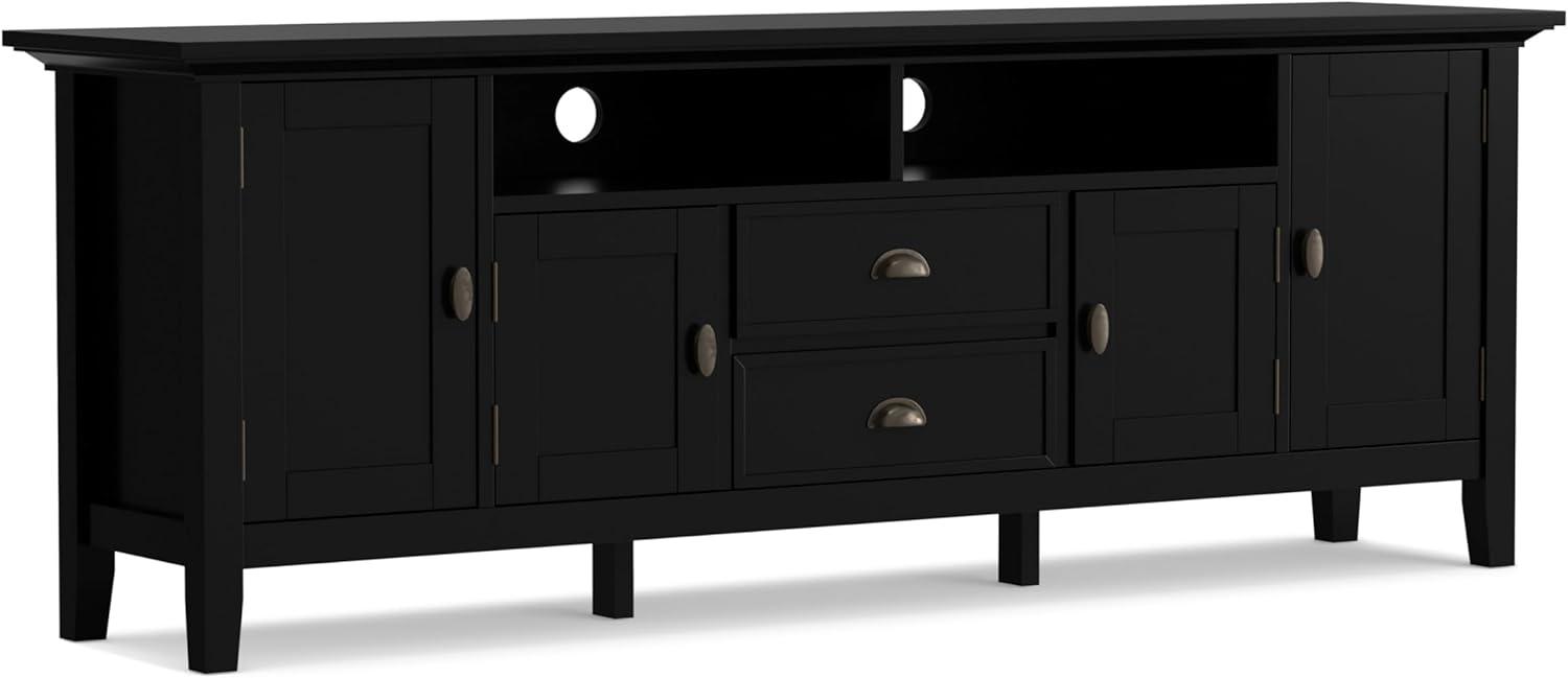 Simpli Home Redmond 72"W Solid Wood TV Stand for TVs up to 80" with Storage Cabinets