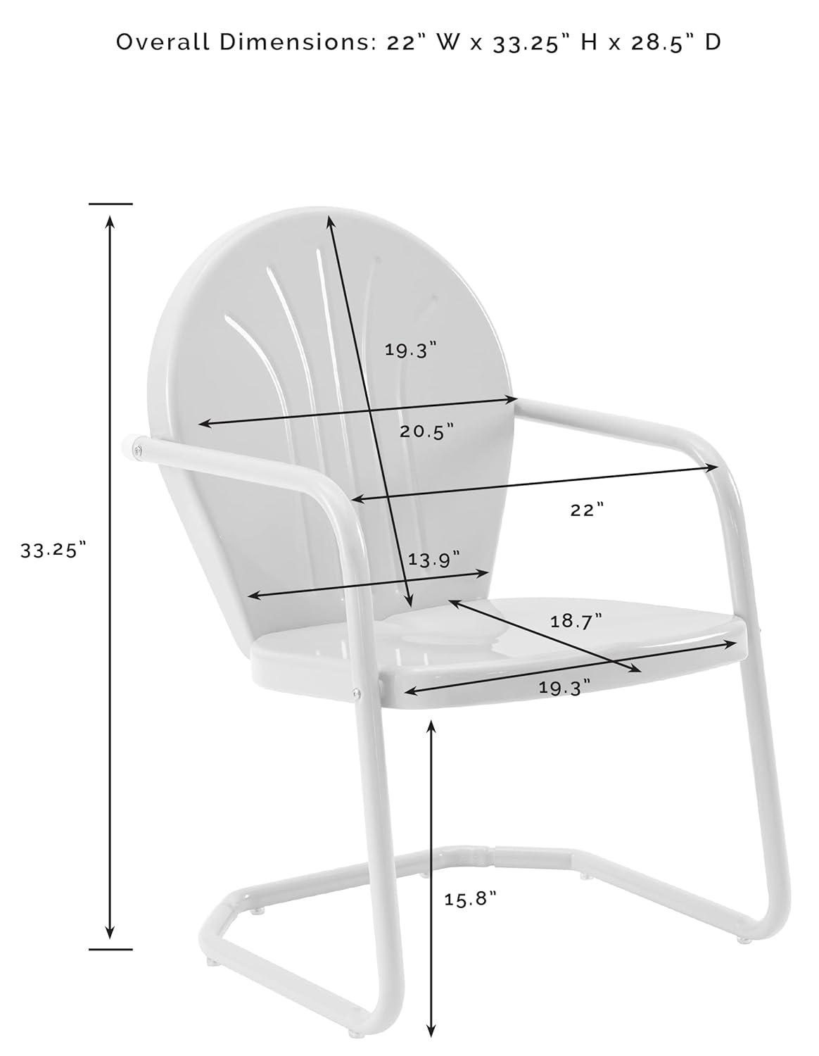 Crosley Furniture Griffith Outdoor Chair, Retro Metal Patio Chairs for Dining, Porch, Deck, Balcony, Tangerine