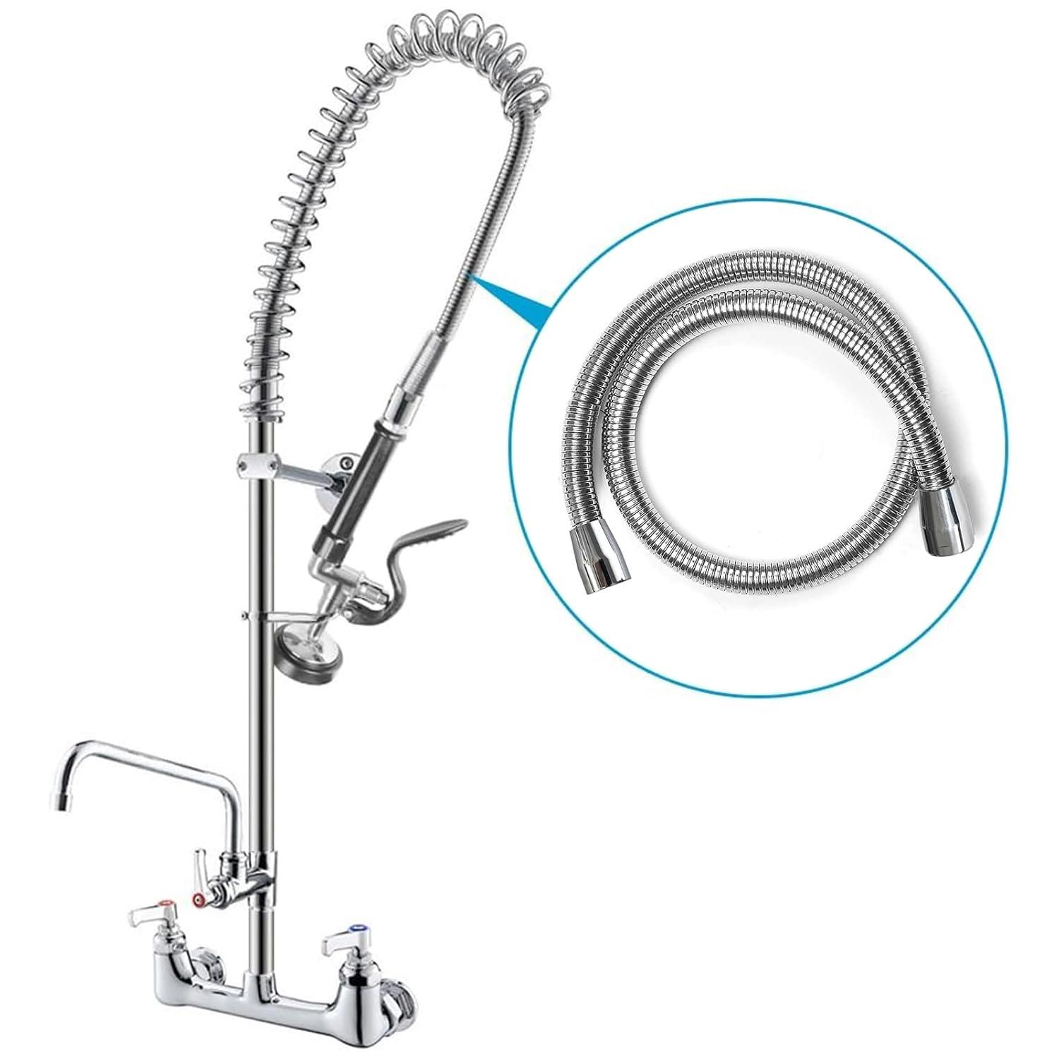 KWODE Pre-rinse Hose 38 Inch Flexible Stainless Replacement Hose for All Brand Commercial Kitchen Sink Faucet with 7/8”-20NPT Female Thread (96CM/38”)