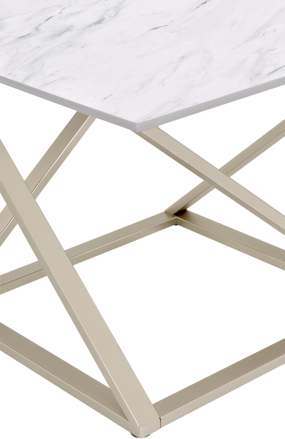 Zurich Square End Table White/Chrome - Steve Silver Co.