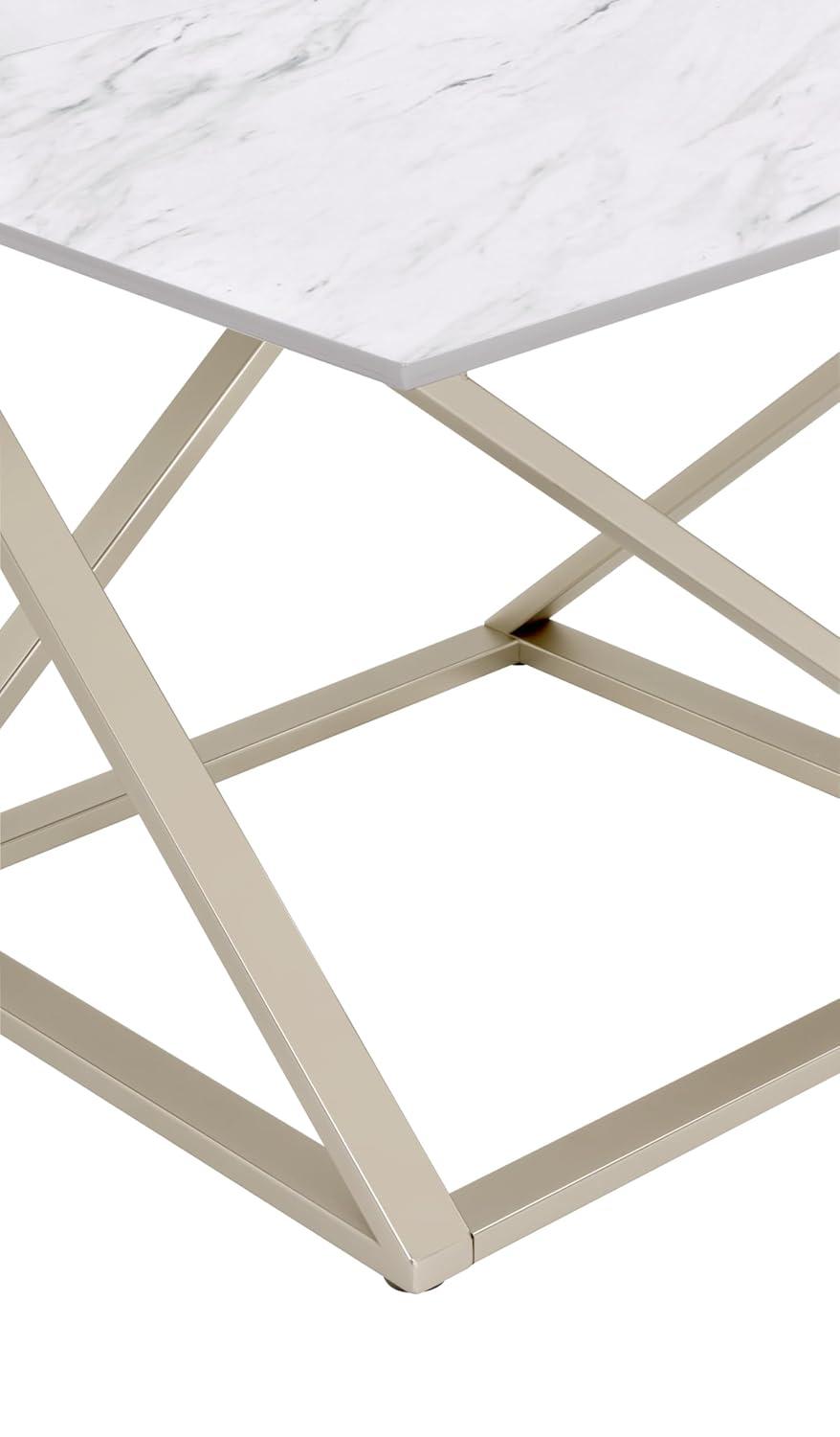 Zurich Square End Table White/Chrome - Steve Silver Co.
