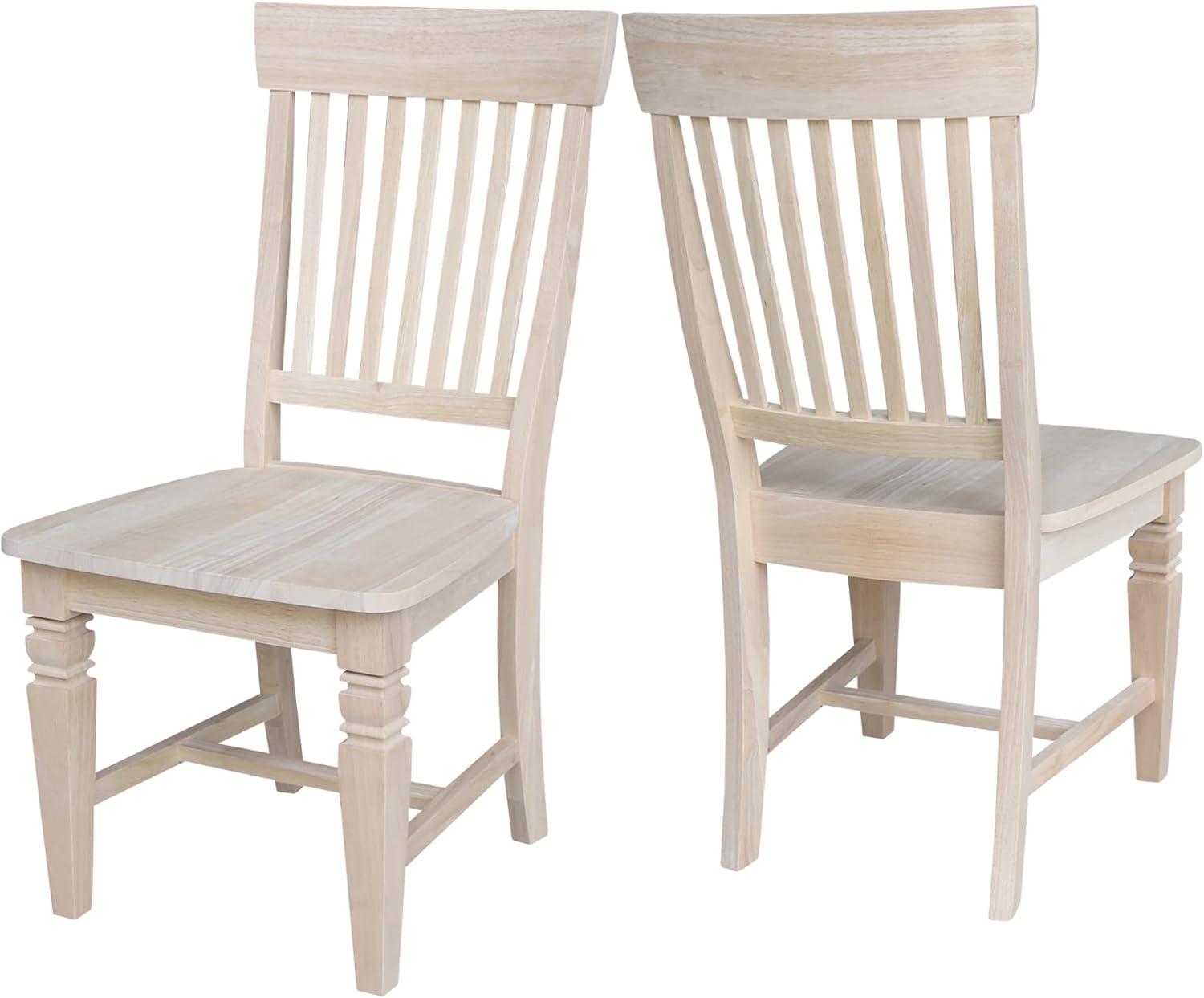 Set of Two Tall Solid Wood Java Chairs in Unfinished