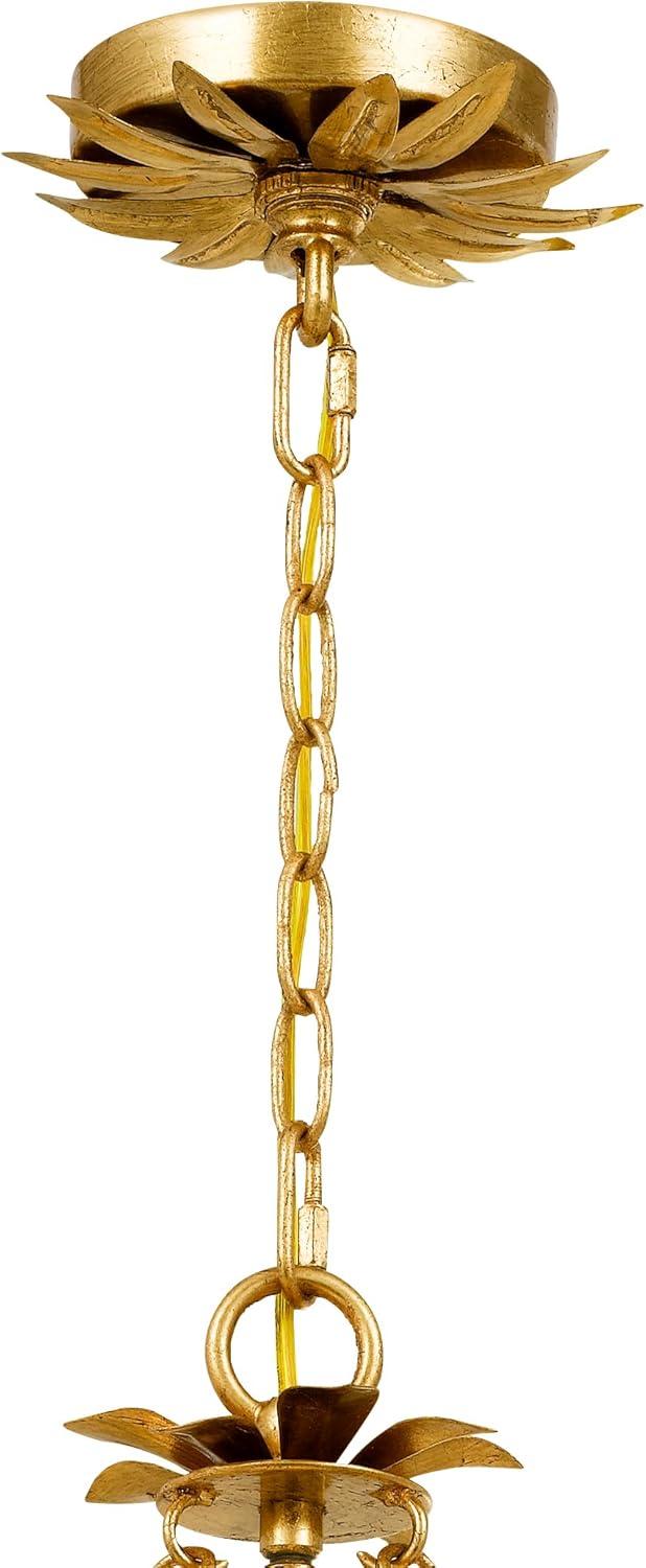Crystorama Lighting Broche 3 - Light Chandelier in  Antique Gold