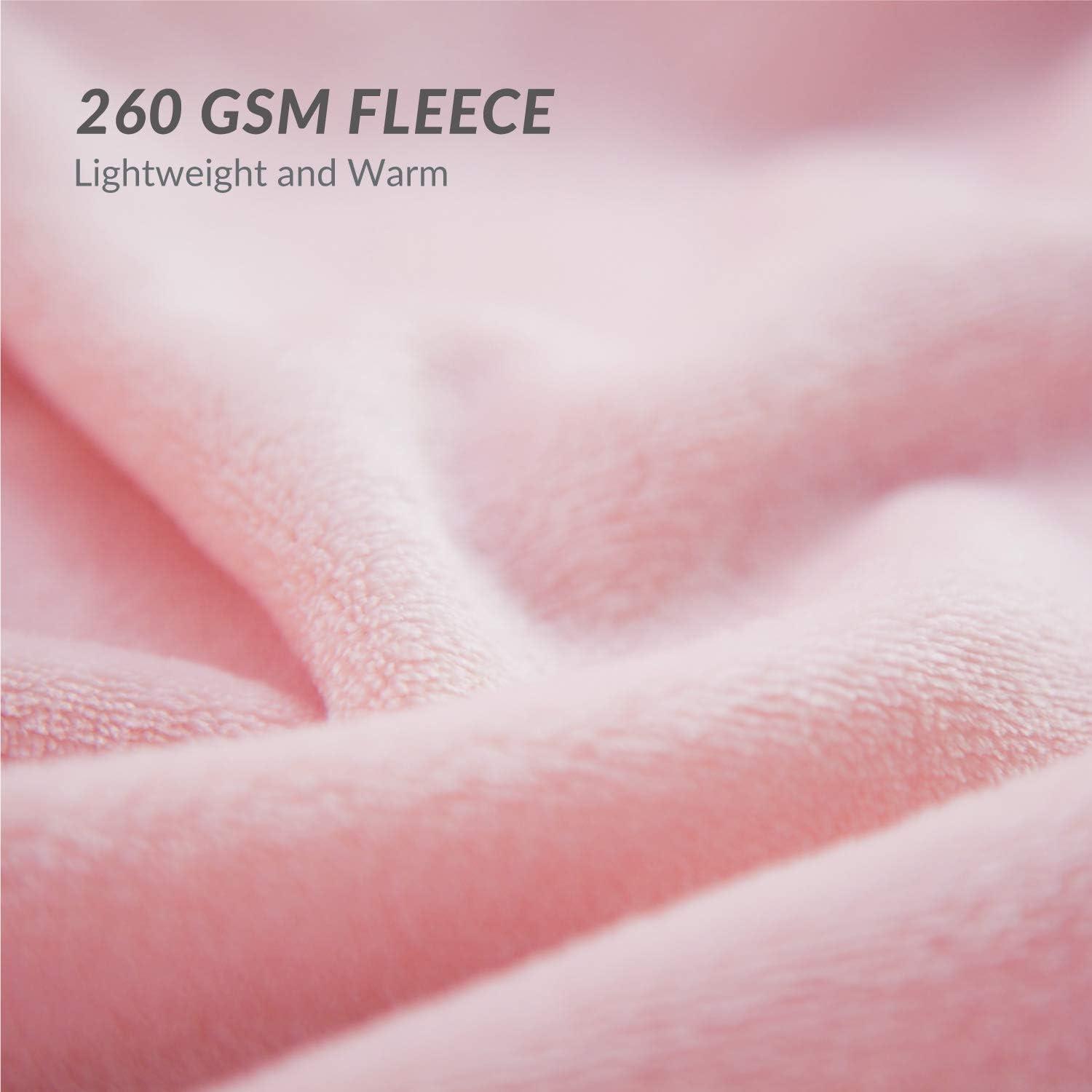 Cozy Comfort Fleece Bed Blankets Queen Size Pink - Soft Lightweight Plush Fuzzy Cozy Blanket, 90X90 inches