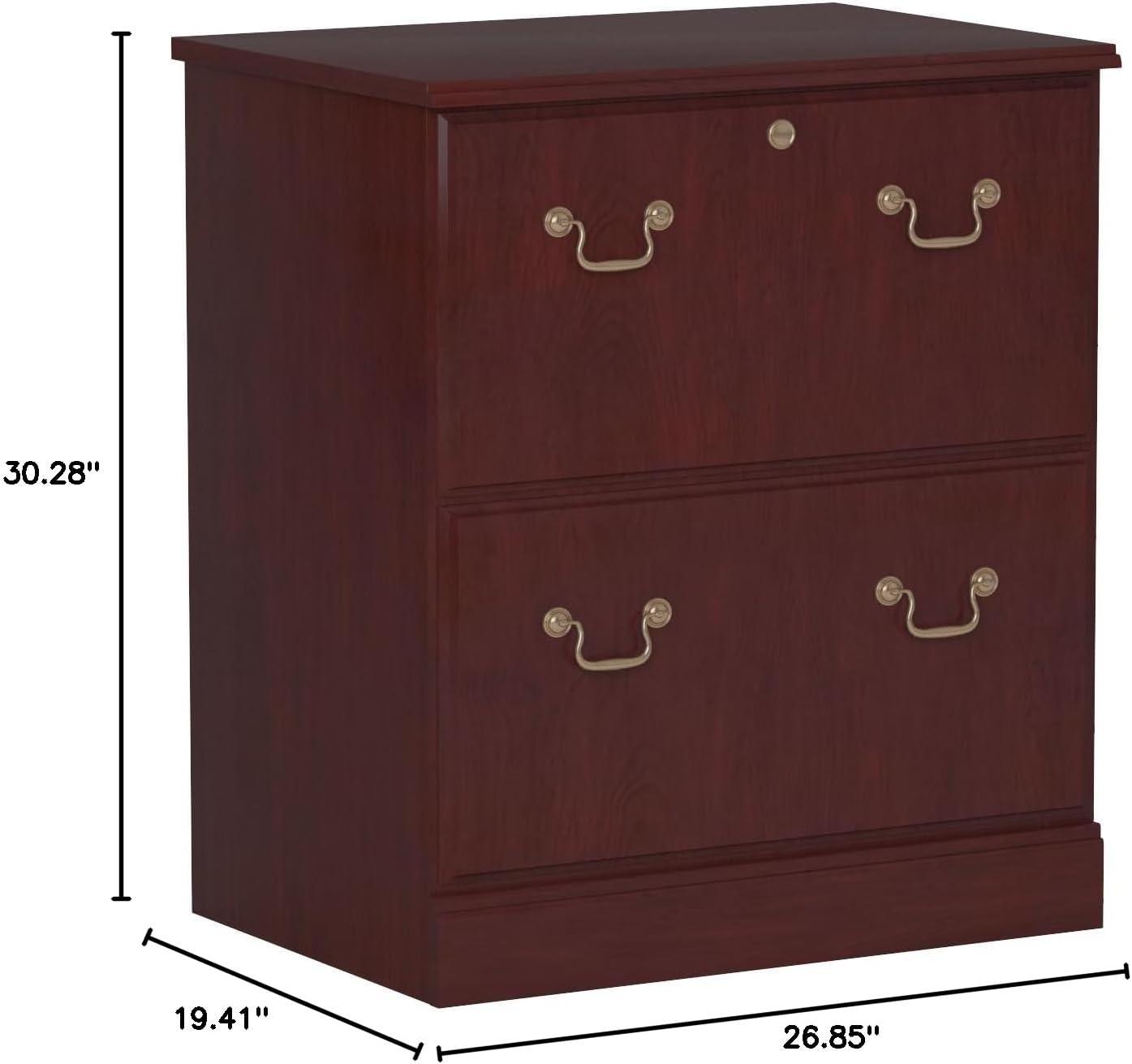 Bush Furniture Saratoga Lateral File Cabinet in Harvest Cherry