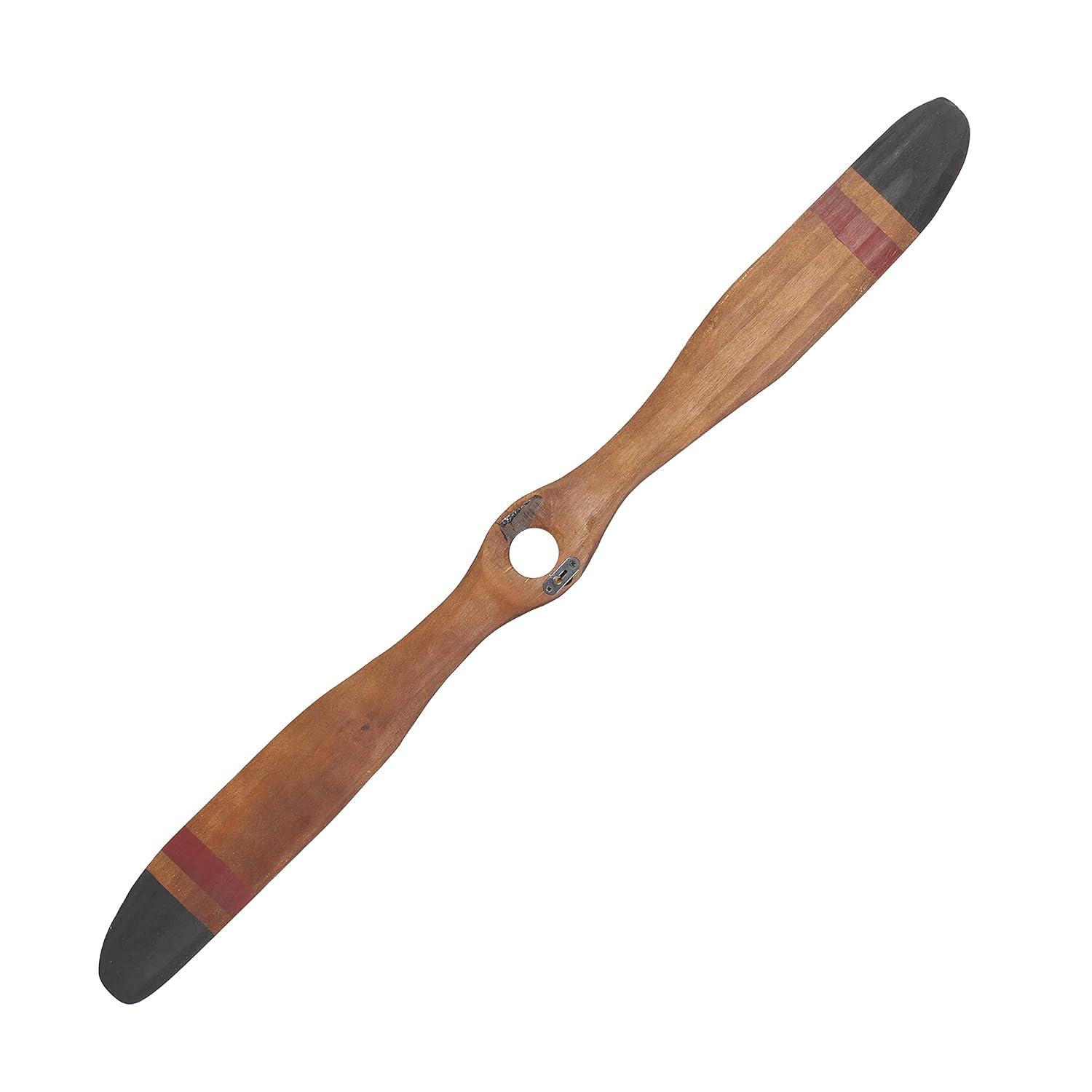 DecMode Brown Metal 2 Blade Airplane Propeller Wall Decor with Aviation Detailing