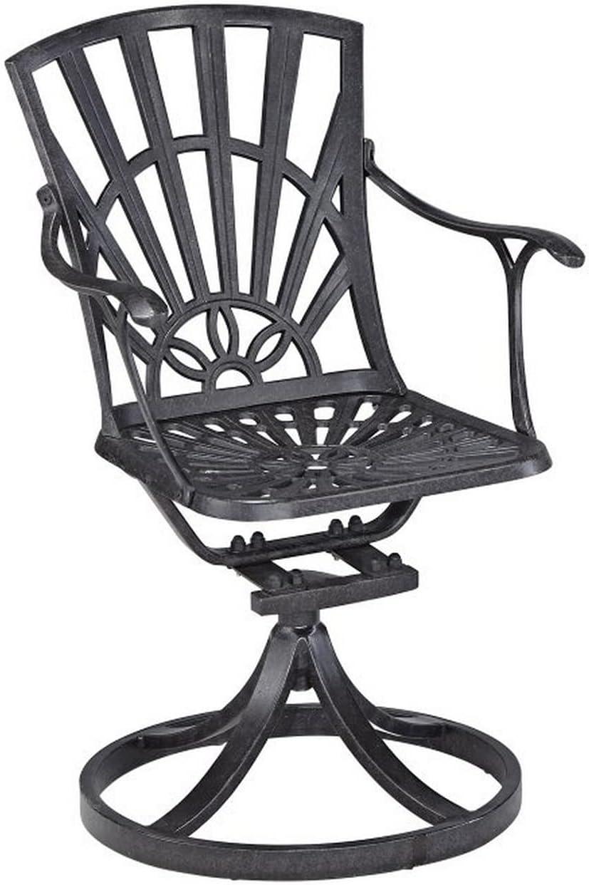 Homestyles Grenada Aluminum Outdoor Swivel Rocking Chair in Charcoal