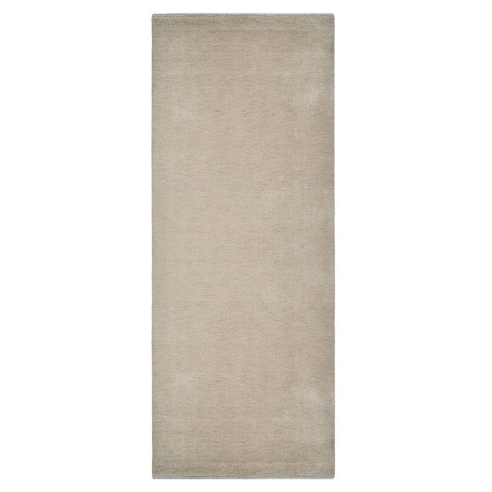 Rugsotic Carpets Alfombras Hechas a Mano Telar Anudado Redondo 10'x10' Lana Beige para Uso en Interiores