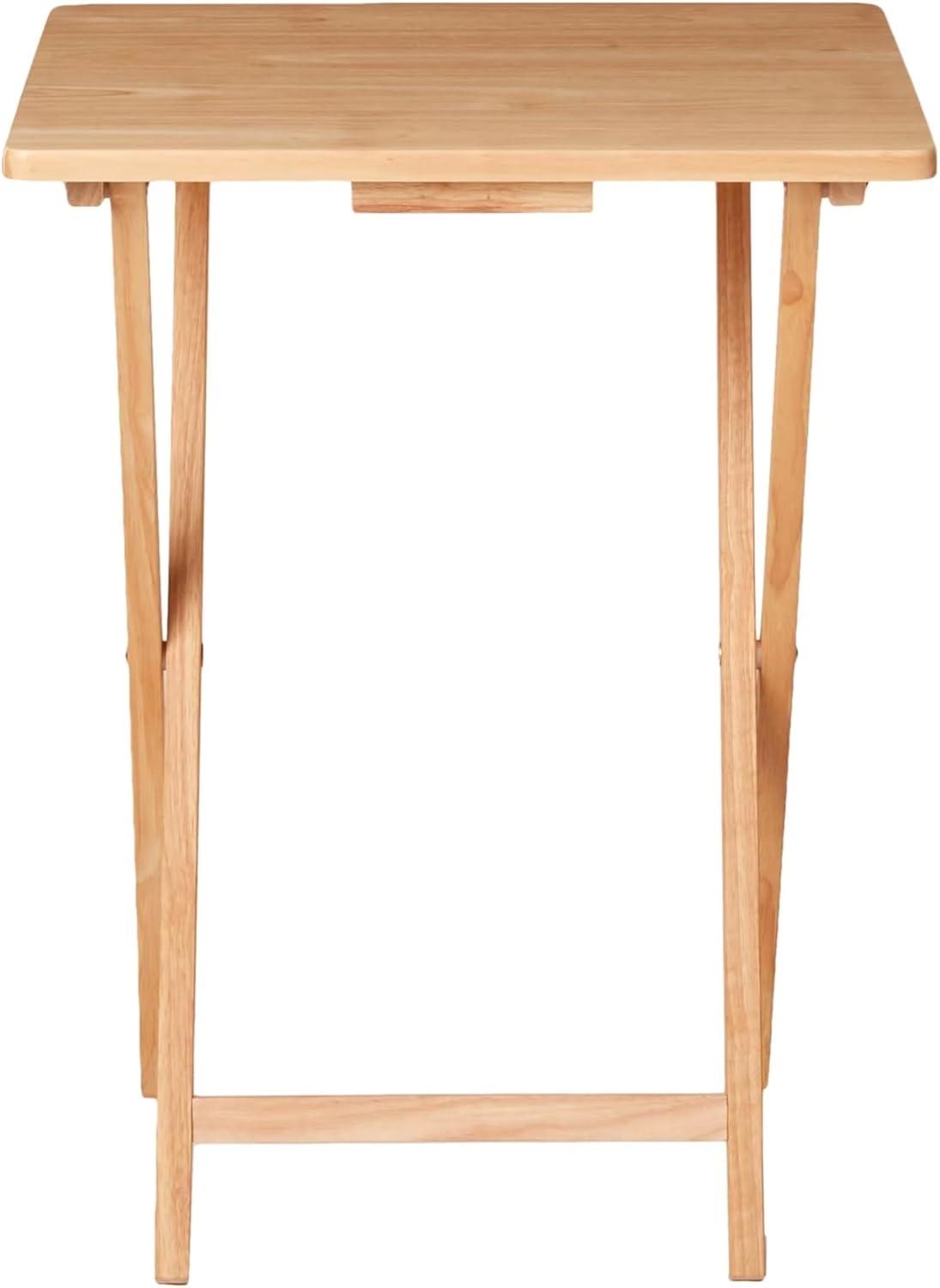 Mainstays Indoor Single Folding TV Tray Table Natural L 19 x W 15 x H 26 inches.