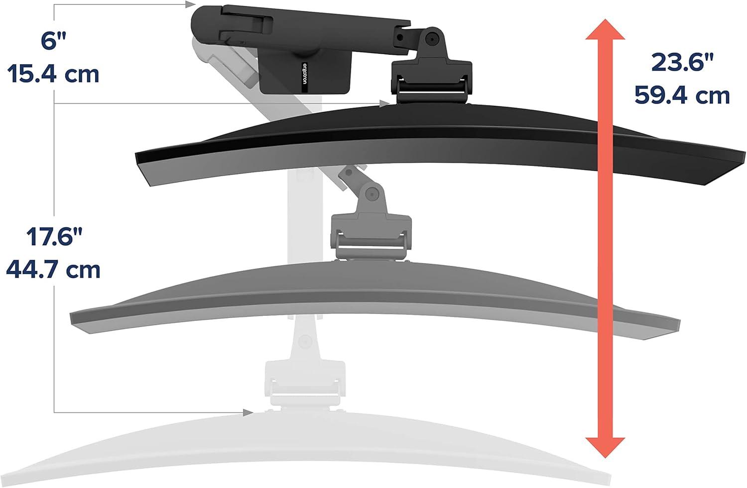 HX Desk Monitor Arm for 1000R Displays with HD Pivot, Matte Black