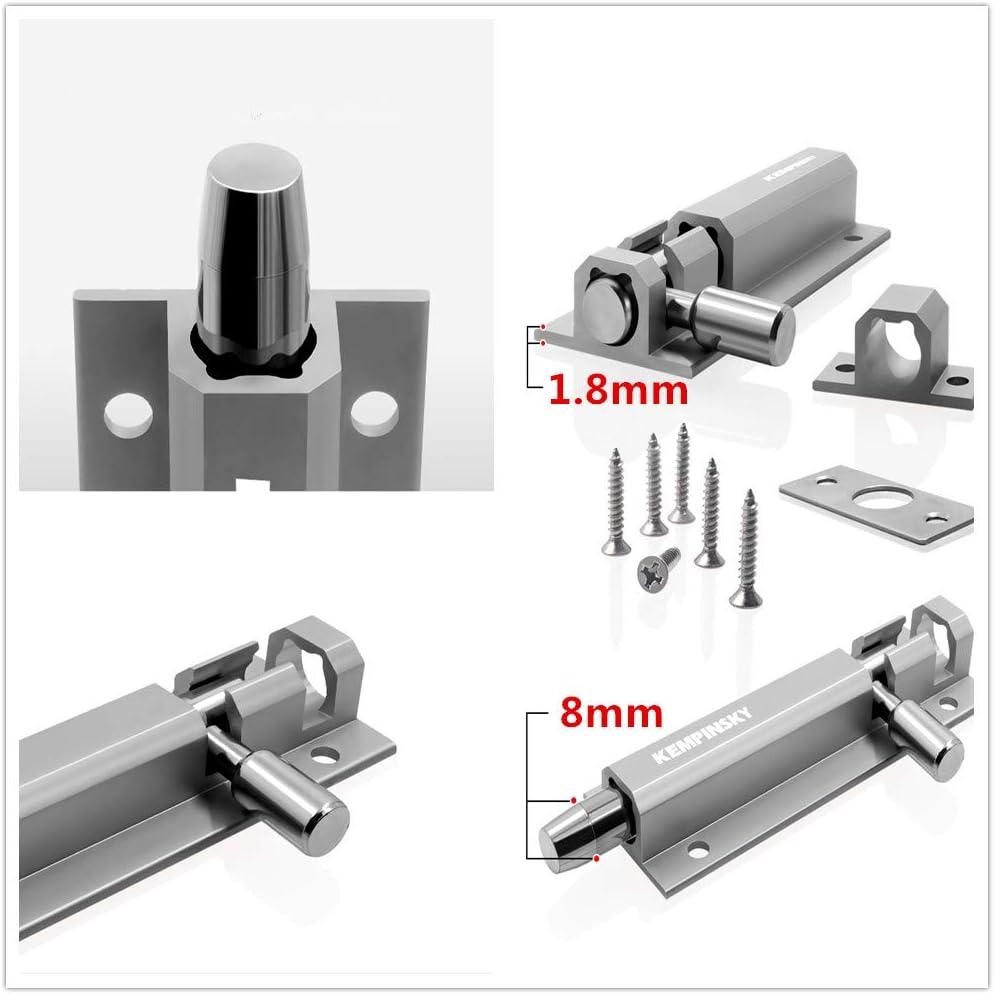 Brushed Nickel Rectangular Door Security Slide Latch Lock Set