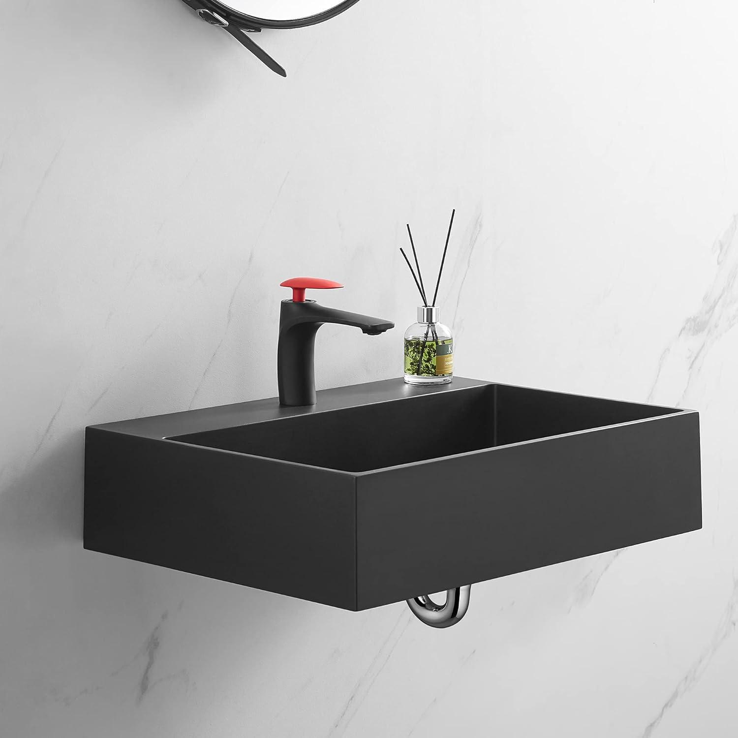 Serene Valley 18.9'' Solid Surface Square Bathroom Sink