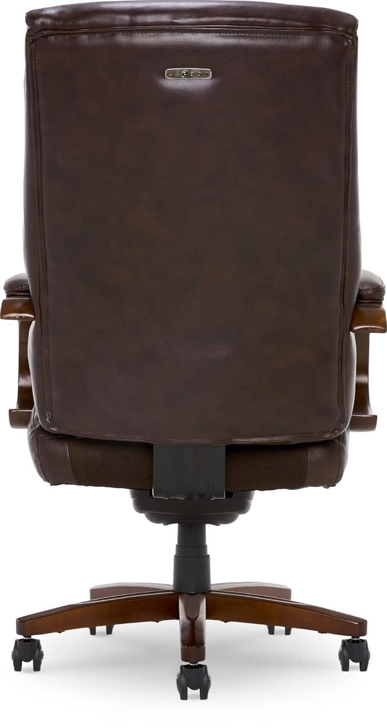 La-Z-Boy La-Z-Boy Edmonton Big & Tall Executive Office Chair, ComfortCore with Memory Foam Cushions, Real Wood Arms and Base, Waterfall Seat Edge, Bonded Leather