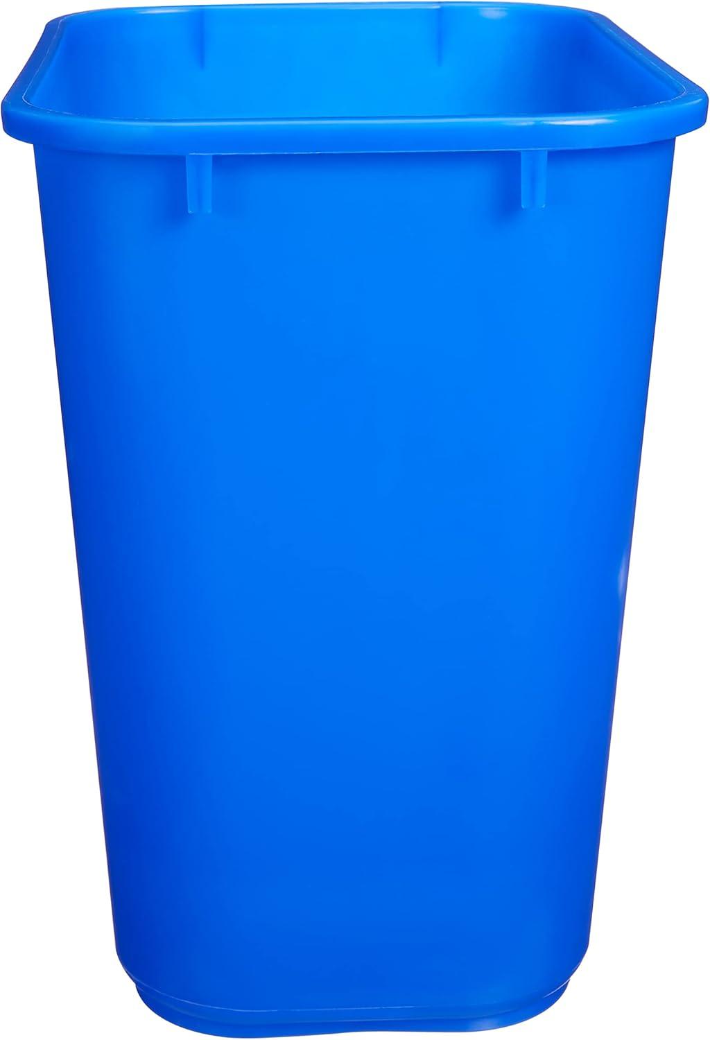 Rectangular Blue 2-Pack 7 Gallon Commercial Office Wastebasket Recycle Logo