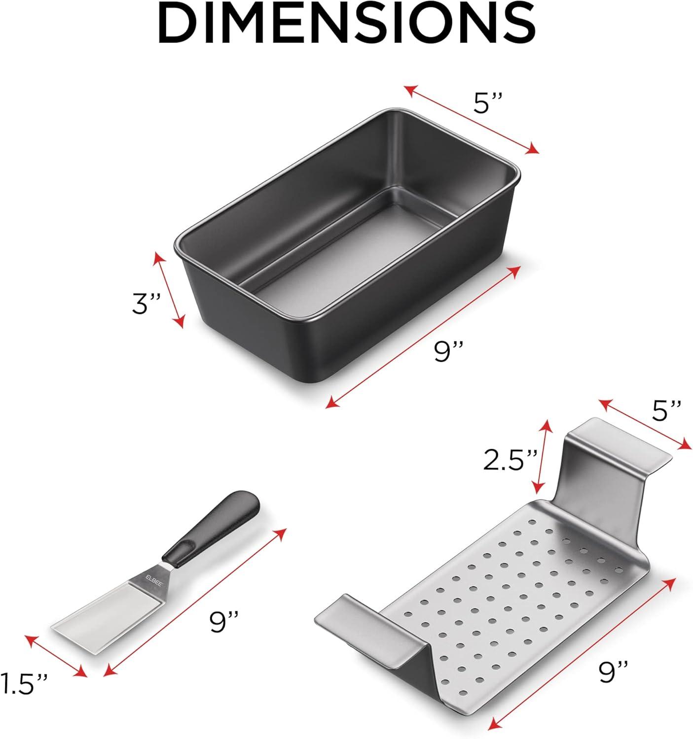 Elbee Non-Stick Carbon Steel Meatloaf Pan with Perforated Tray