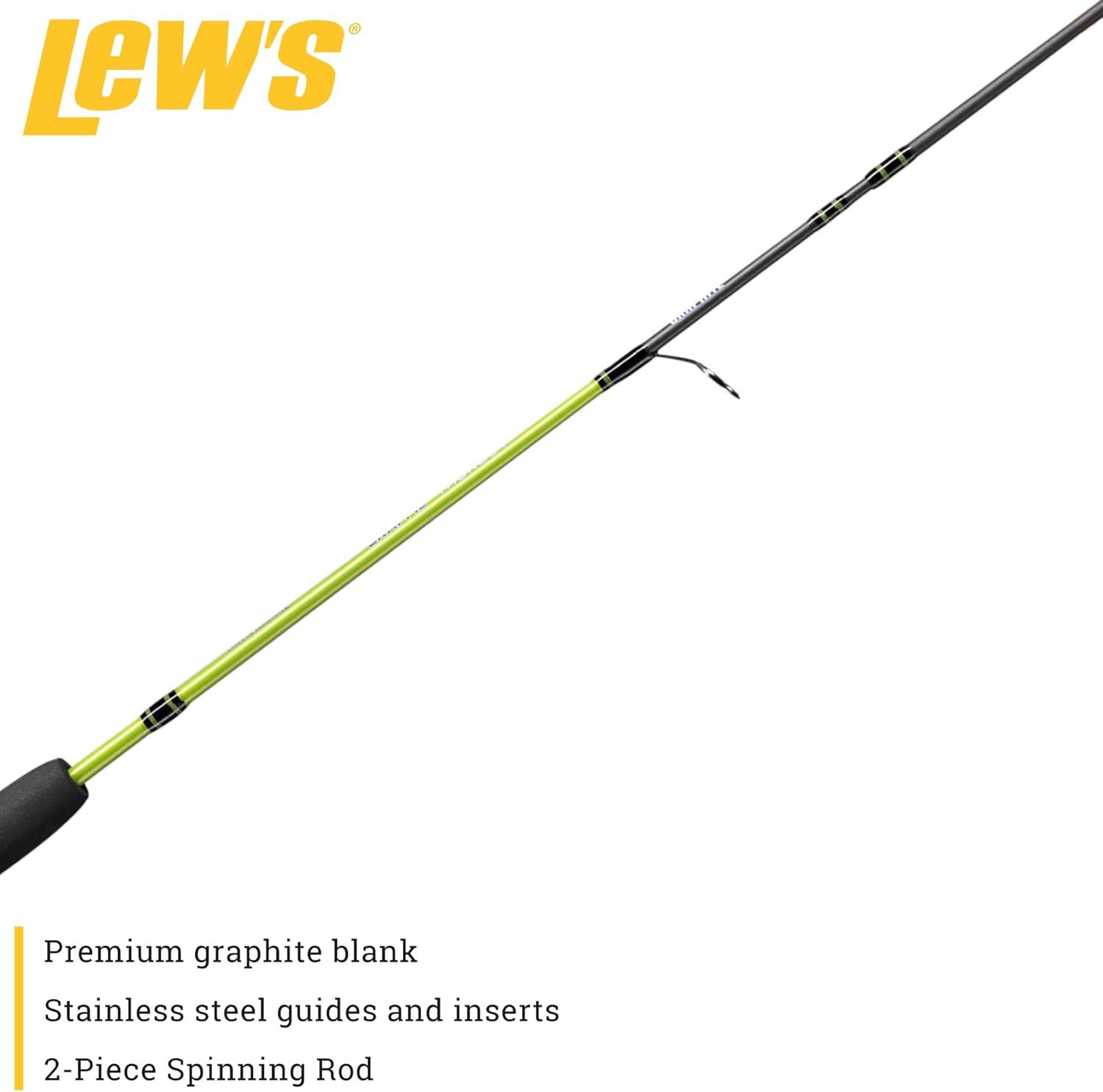 Lew's Crappie Thunder Spinning Fishing Rod, 5-Foot 6-Inch 2-Piece Rod, Green