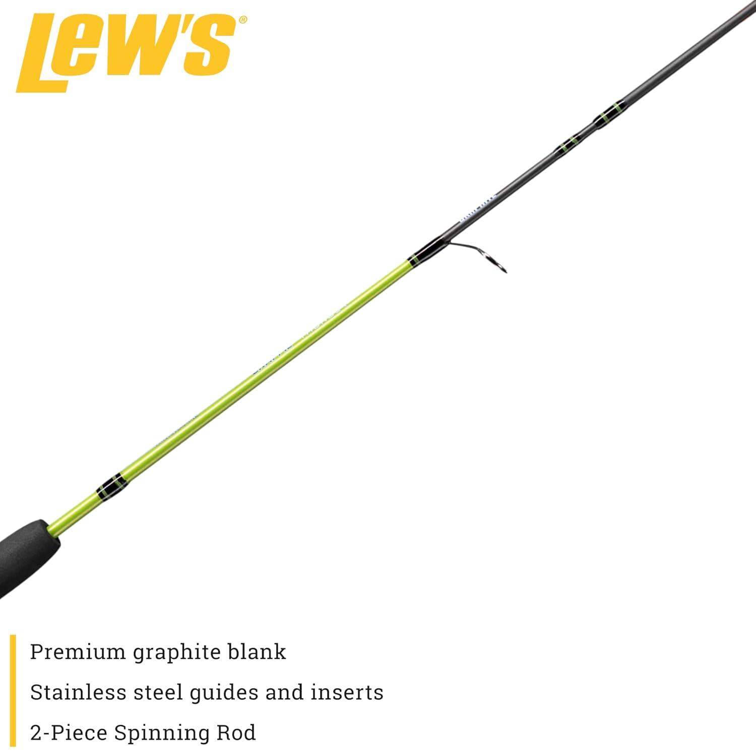 Lew's Crappie Thunder Spinning Fishing Rod, 5-Foot 6-Inch 2-Piece Rod, Green