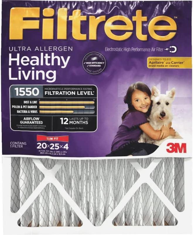 3M Filtrete 20x25x4 Ultra Allergen Reduction Deep Pleat Air Filter