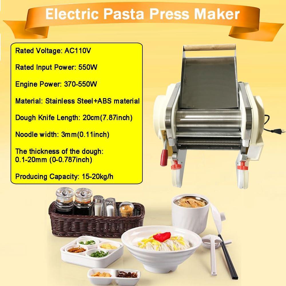 3mm Electric Pasta Press Maker Noodle Machine Automatic Noodle Making Machine with Round Knife 110V