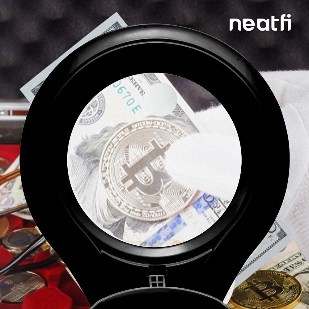 Neatfi (New Model Bifocals 1,200 Lumens Super LED Magnifying Lamp with Clamp, Dimmable, 60 Pcs SMD LED, 5 Inches Diameter Lens, Adjustable Arm (5 Diopter + 20 Diopter, White)