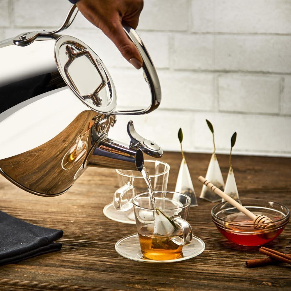 2-Quart Silver Stainless Steel Whistling Tea Kettle