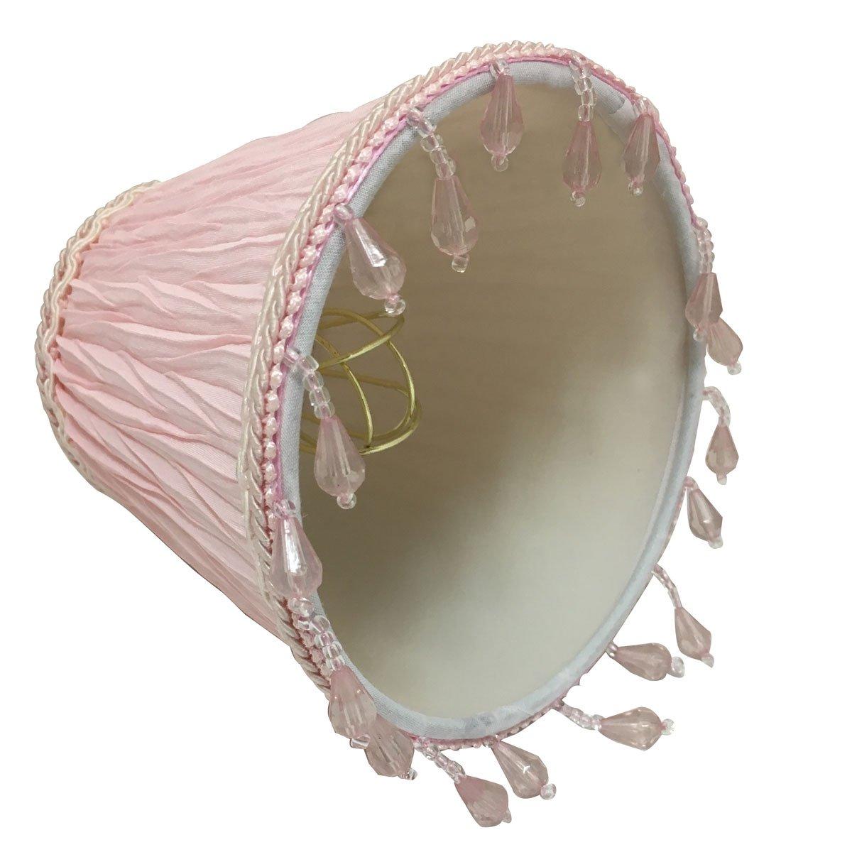 Royal Designs, Inc. Clip on Ruche Pleated Empire Chandelier Lamp Shade Flame Clip Fitter, CSO-1037-5PNK, 3 x 5 x 4.5, Pink, 1 Pack