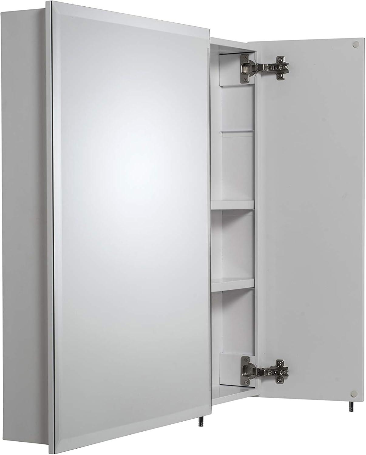 Croydex 30-in x 30-in Surface Mount White Steel Mirrored Square Medicine Cabinet
